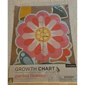 New Sealed Package Petitcollage Folding Growth Chart Garden Flowers 1' - 4.5'